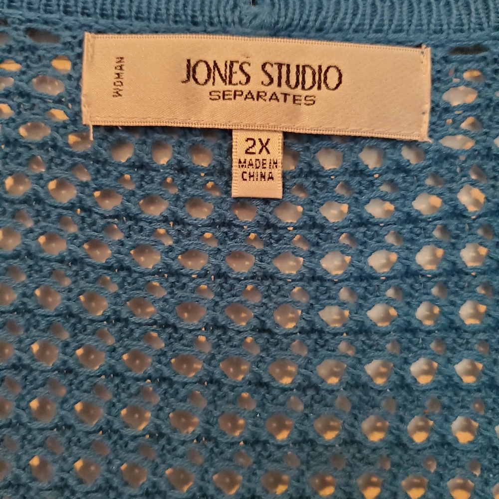 Jones Studio Blue Knit Top